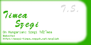 timea szegi business card